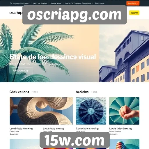 Tendências de design visual no site oscriapg.com
